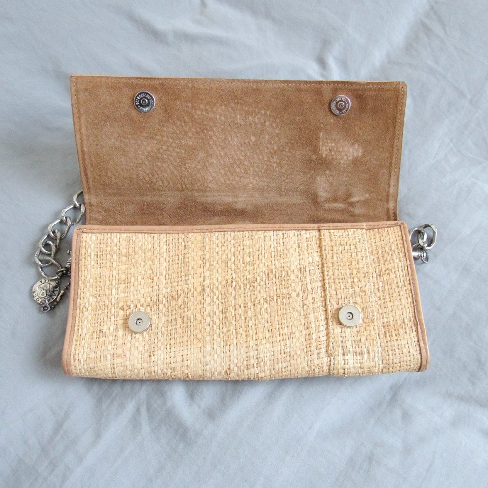 LEATHEROCK Chicest Chain Strap Woven Raffia Satchel Bag ~ Orig retail $245~ - Picture 6 of 13